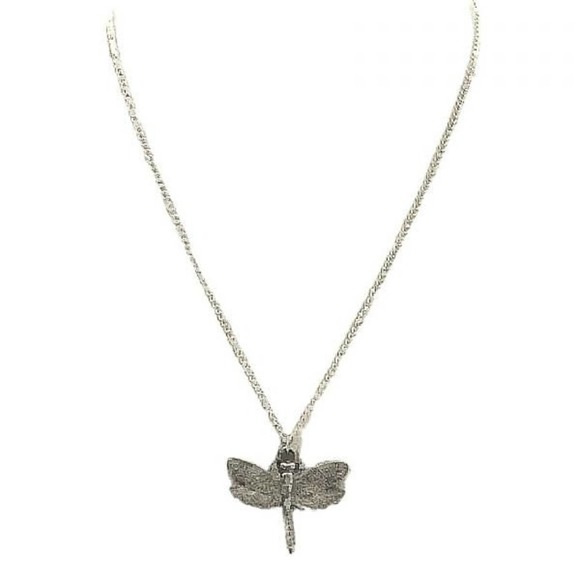 Antiqued Pewter Dragonfly Necklace 2046 - Picture 2 of 4